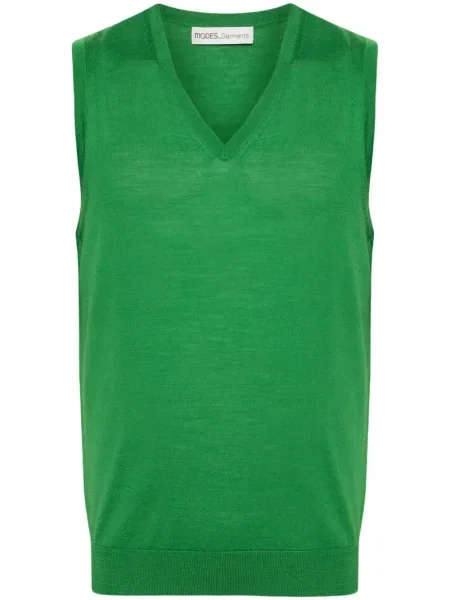 Kamizelka Modes Garments bez rękawów z wełny merino zielona