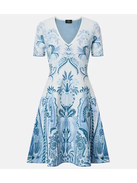 Rochie Etro cu model floral albastru