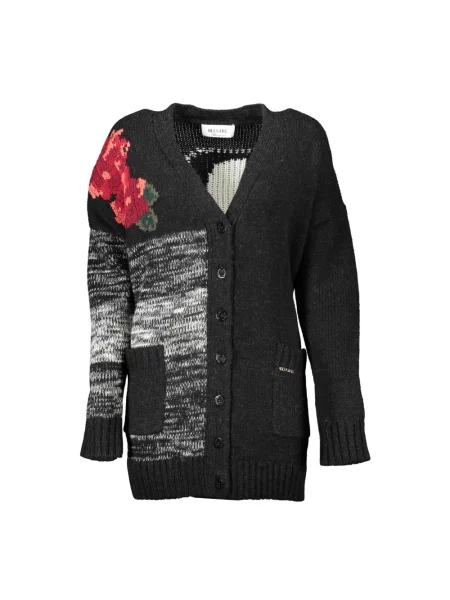 Kardigan Blugirl z długim rękawem wełniany czarny