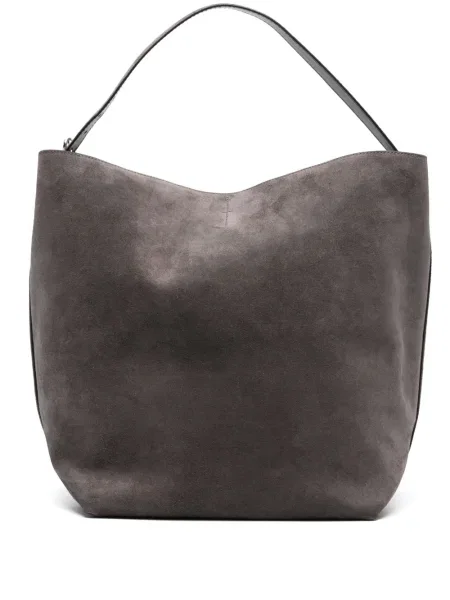 Geantă Toteme din piele de căprioară gri