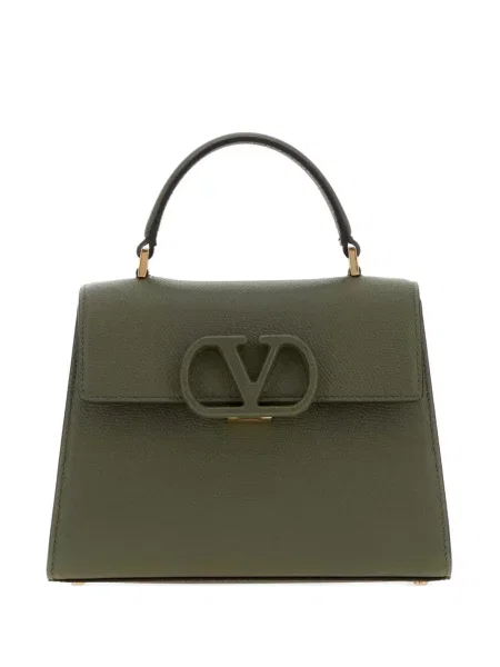 Geantă shopper Valentino Garavani din piele verde