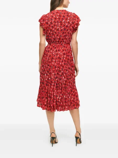 Rochie midi Brooks Brothers cu imagine roșu