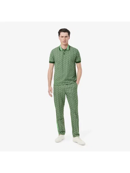 Lacoste Spodnie Dresowe Z Monogramem Paris zielony