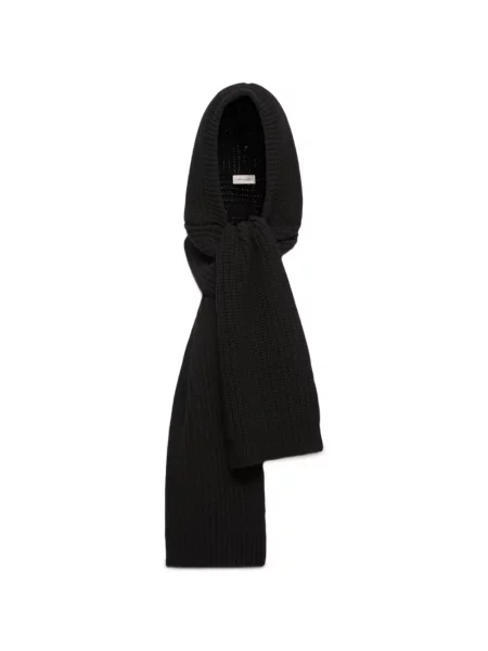 Fular Moncler tricotate cu glugă negru