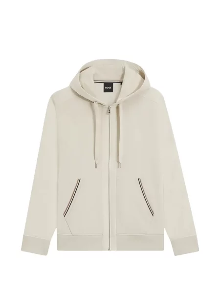 Hanorac cu glugă Boss cu glugă alb