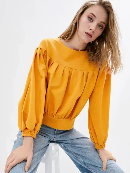 Женский однотонный свитшот жовтий