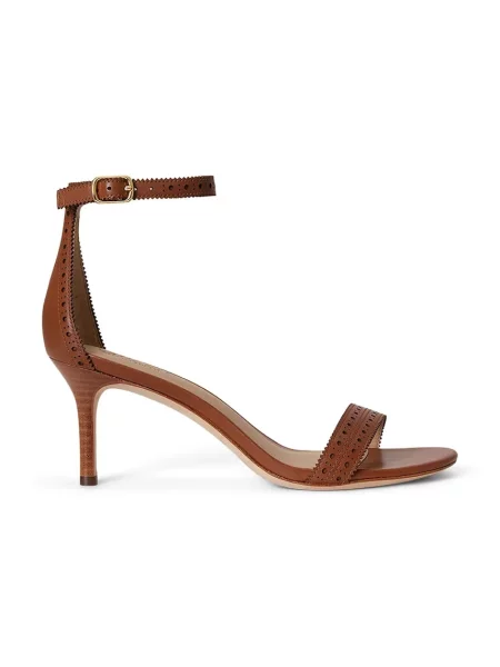 Lauren Ralph Lauren sandále na vysokom kožené Allie M hnedá