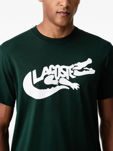 Scurt tricou Lacoste cu imagine verde