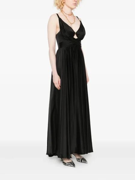 Rochie midi Zimmermann cu decolteu în V până la genunchi de costum negru