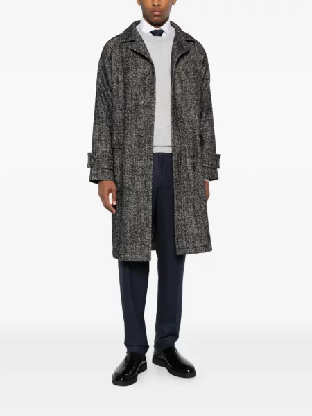 Palton Tagliatore cu model herringbone albastru