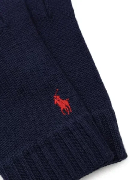 Кожени ръкавици Polo Ralph Lauren с пейсли десен с връзки сиво