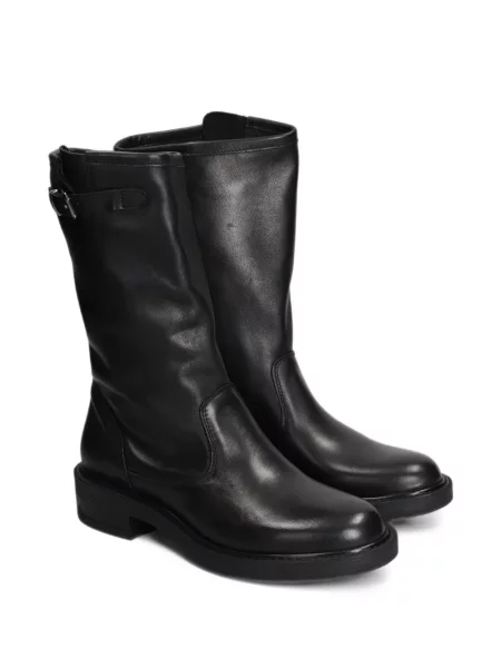 Botine Metisse din piele cu cataramă negru