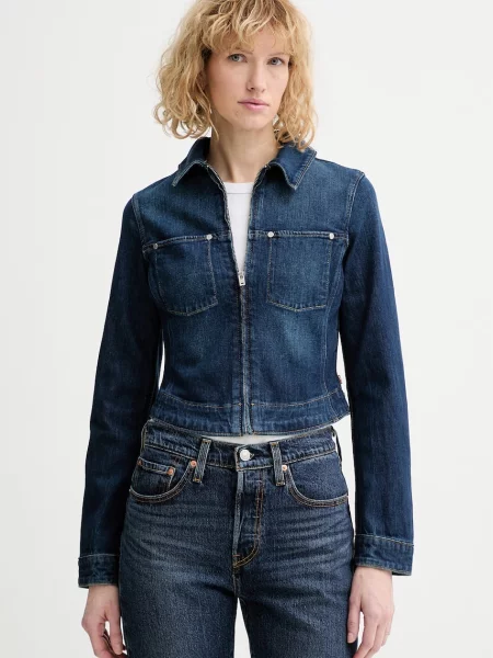 Kurtka jeansowa z zamkiem błyskawicznym i detalem z logo Levi's granatowa