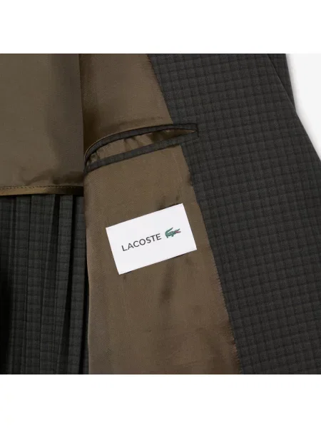 Lacoste Wełniany Blezer W Kratę czarna