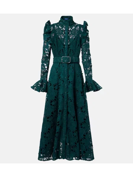 Rochie midi Leo Lin până la genunchi de costum verde