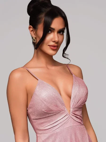 Rochie de seară Edoti de costum roz