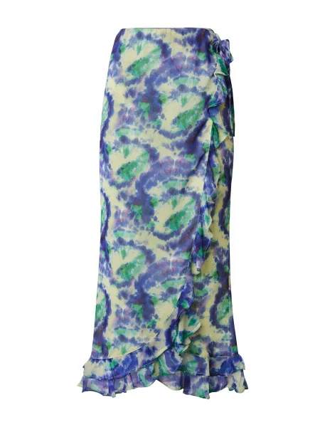 Nasty Gal Fustă / galben / verde albastru