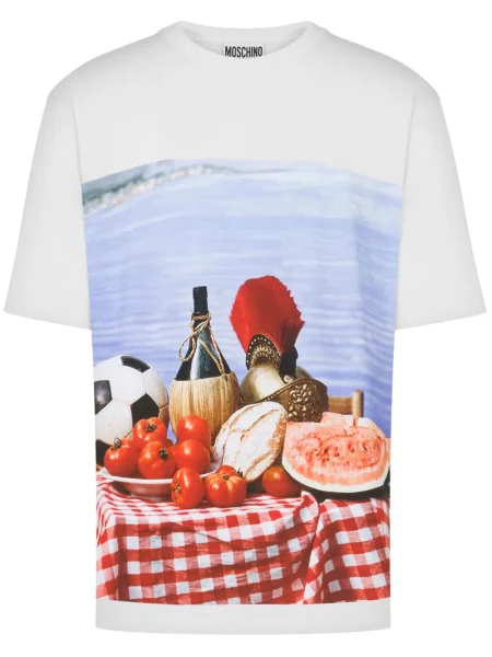 Tricou Moschino cu imagine alb