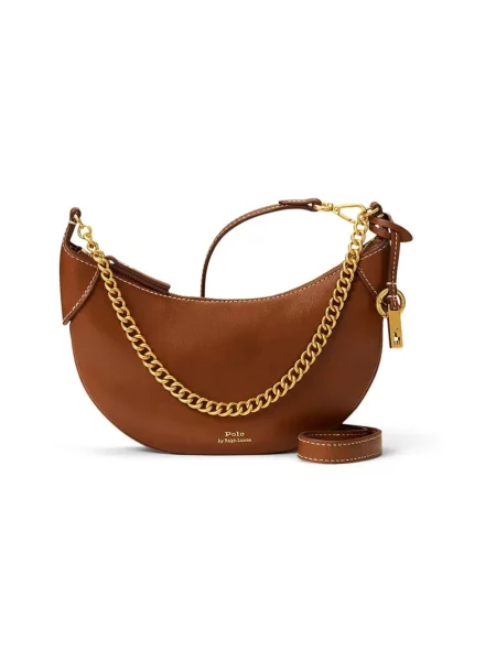 Polo Ralph Lauren torebka crossbody skórzana brązowa