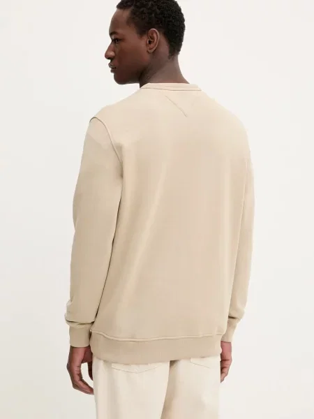 Bluza Tommy Jeans z długim rękawem klasyczna beżowa