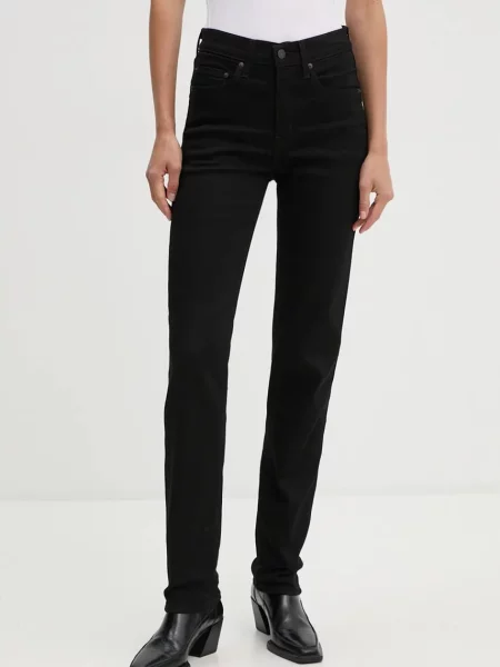Levi's blugi slim fit pentru femei HIGH RISE STRAIGHT negru