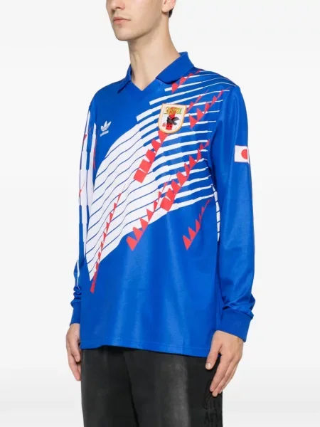 Pletena majica Adidas s cvjetnim printom s printom plava