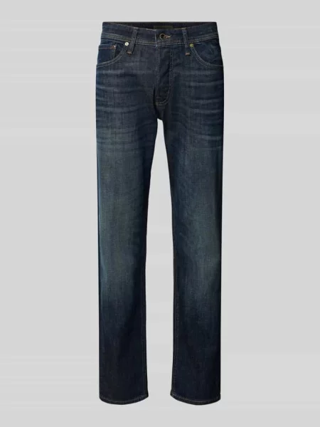 Jeansy o kroju tapered fit z wpuszczanymi model ‘MIKE’ Jack & Jones granatowy