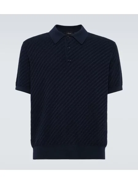 Polo Brioni de mătase albastru