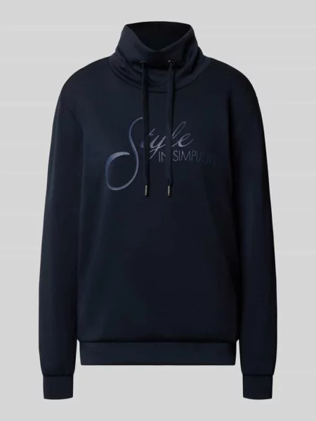 Bluza o kroju regular fit z czystej mieszanki modalu model BANU' Soyaconcept granatowa