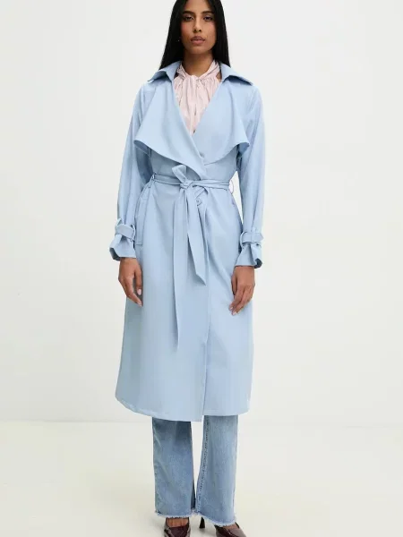 Шлифер Answear Lab дамски преходен модел синьо