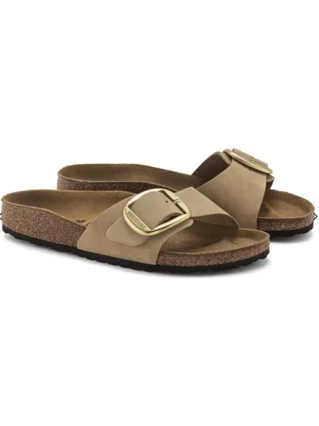 Pantofle Birkenstock s přezkou béžové