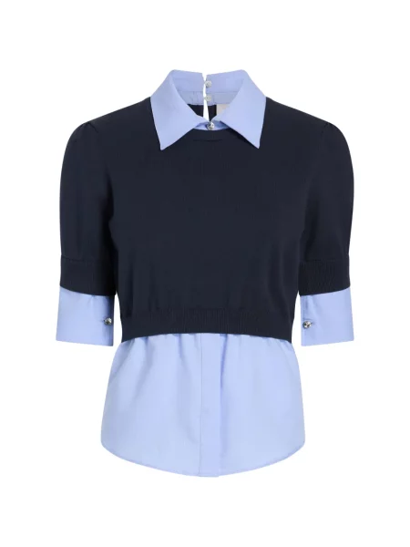 Dzianinowa bluzka Cinq A Sept niebieska