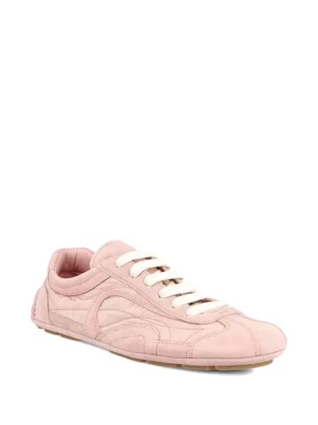 Sneakers Prada με κορδόνια με δαντέλα ροζ