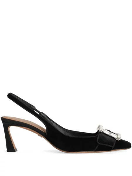 Pantofi cu toc Dolce & Gabbana cu cataramă slingback de cristal negru