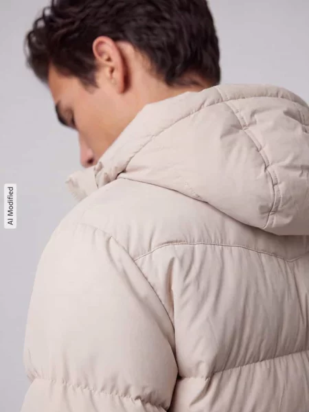 Kurtka pikowana o kroju regular fit z odpinanym kapturem Levi's beżowa