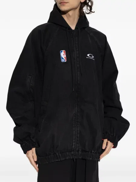 Geacă Balenciaga cu glugă negru