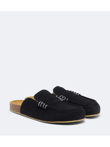 Papuci tip mules Jw Anderson din piele de căprioară albastru