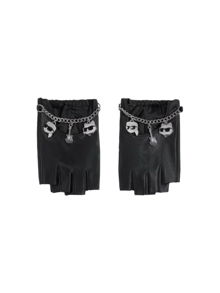 Karl Lagerfeld Mănuși cu degetele goale Ikon' negru