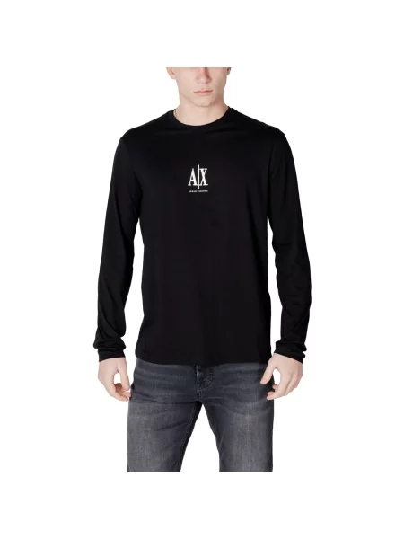 Tričko Eax s dlouhými rukávy černé
