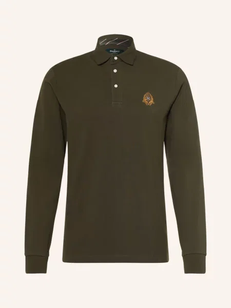 Hackett London Polokošile Z Piké Heritage Crest tmavě zelená