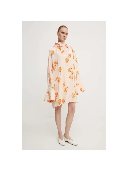 Day Birger et Mikkelsen sukienka Jay Falling Flowers pomarańczowy mini oversize różowa
