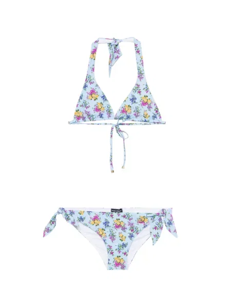 Bikini Dolce & Gabbana cu model floral albastru