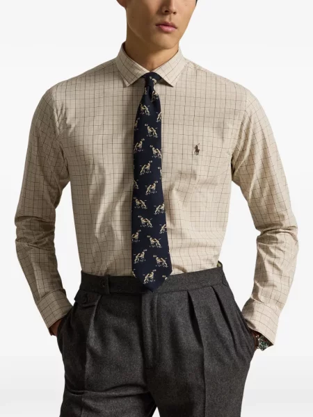 Τέντωμα καρό κιλότα Polo Ralph Lauren με κέντημα πράσινο