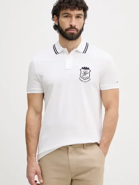 Tommy Hilfiger polo z bawełną biała