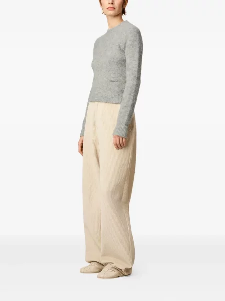 Pulover Ami Paris cu broderie gri