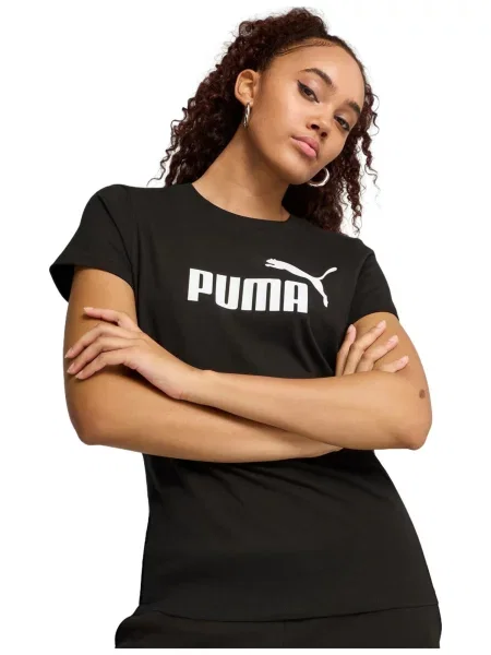 PUMA Tricou Puma Ess No. 1 Logo Tee' negru