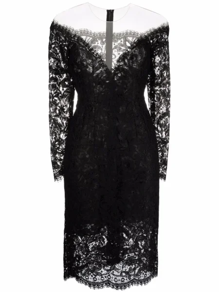 Rochie mini Dolce & Gabbana din dantelă de costum negru