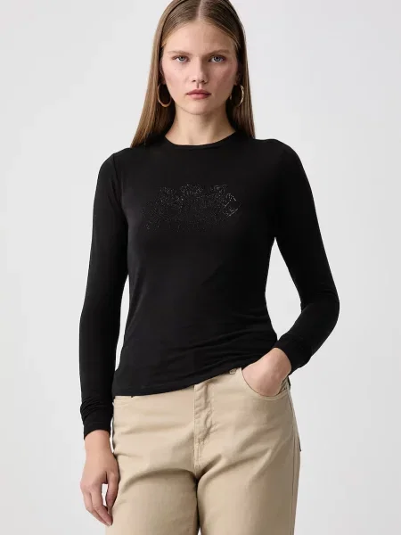 Tricou cu mânecă lungă Juicy Couture negru