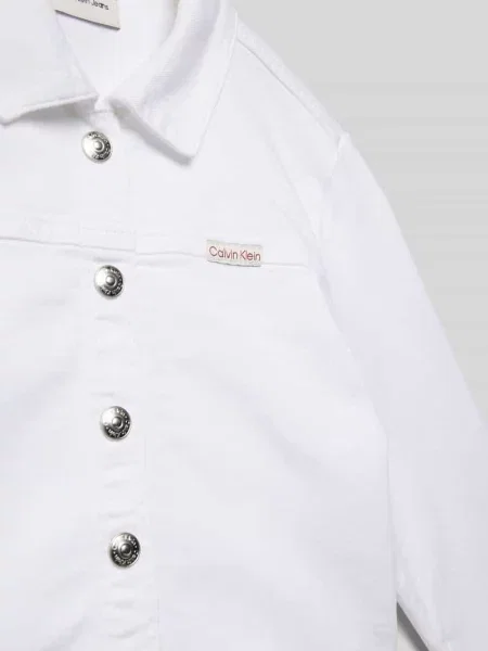 Kurtka jeansowa z listwą guzikową Calvin Klein Jeans biała