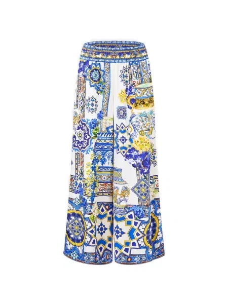 Pantaloni Camilla alb